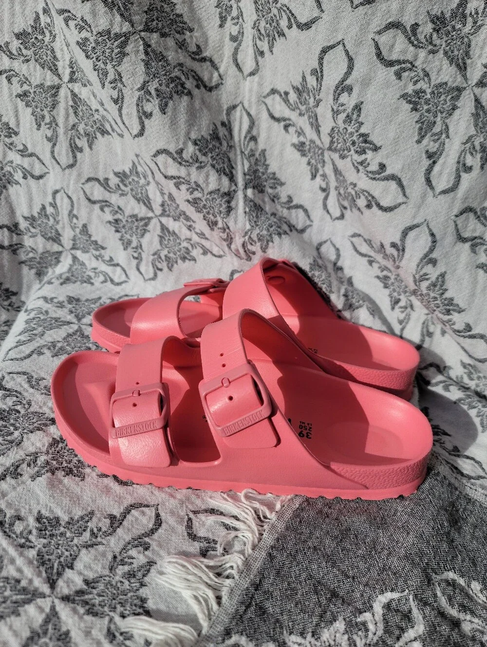 Birkenstock Women's Pink EVA Two-Strap Slide Sandals (size 39)